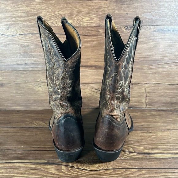 Laredo Boots Brown Leather Cowboyy Boots Shoes Men’s Size 10 EXTRA WIDE - Picture 5 of 10